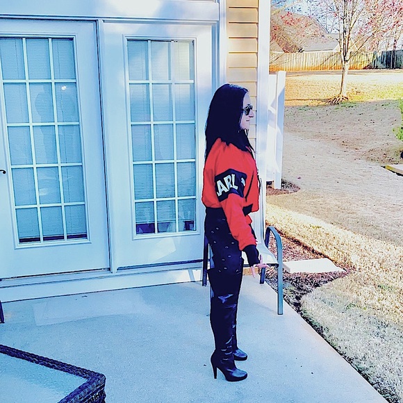 🔥Colin Stuart, Black Leather 5” Platform Pump Boots🔥 - Picture 5 of 15